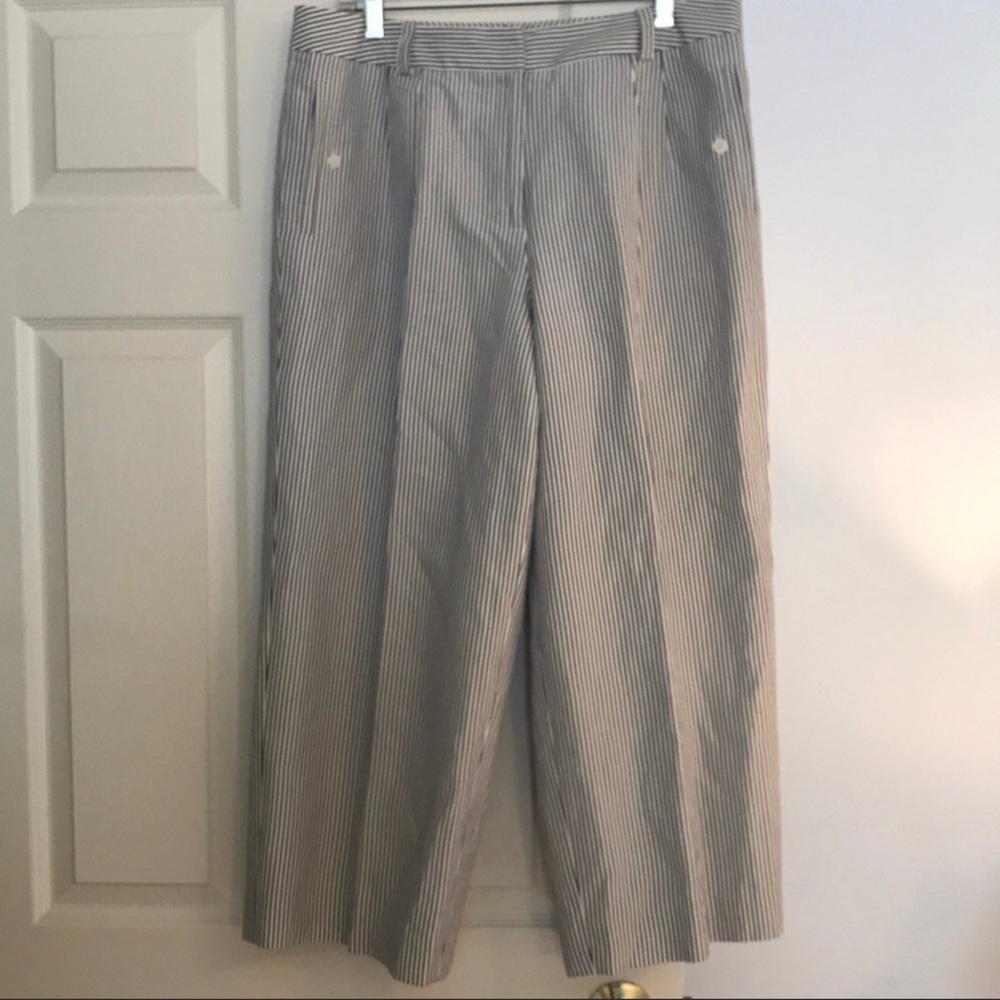 Talbots Wide Leg Silk/Linen Capris EUC